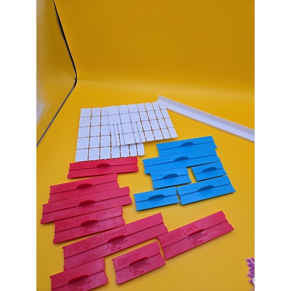 Vintage 1990 Wilton Cookie Greeting Press Set - Letters, Numbers & Holiday...new
